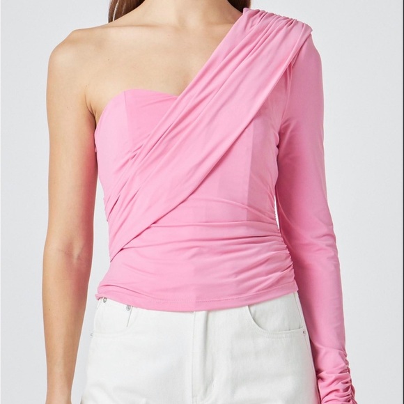 Endless Rose Tops - Endless Rose Brand Pink One-Shoulder Top Size Medium NWT